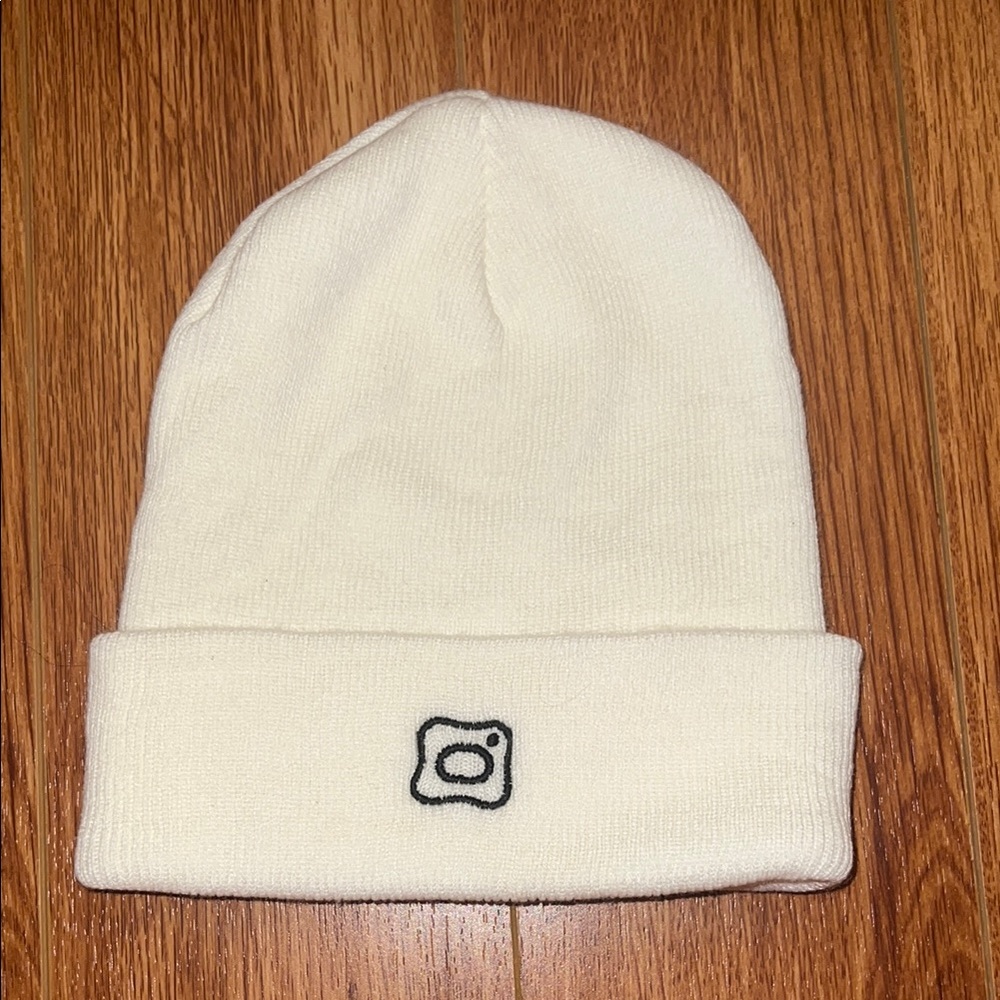 Instagram Cream Knit Beanie with Folded Cuff